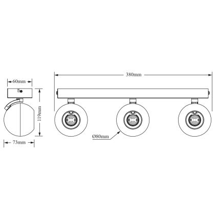 Osram - Deckenspot SPOT SPHERAL 3x GU10/6W/230V weiß