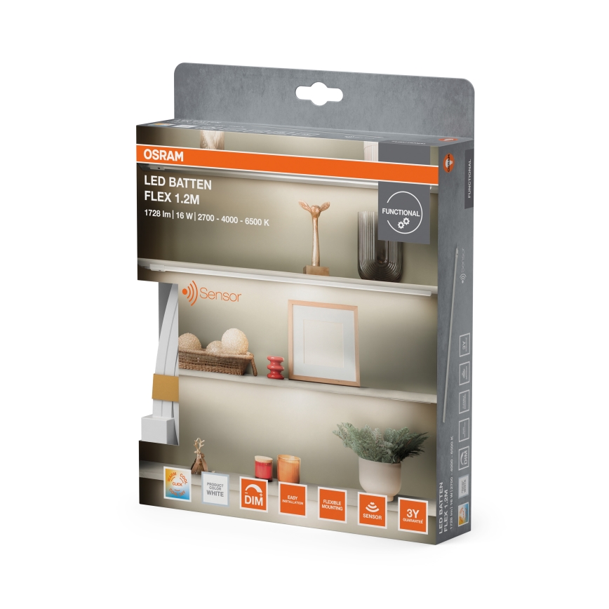 Osram - LED-dimmbare Unterbauleuchte mit Bewegungsmelder BATTEN LED/16W/230V 2700/4000/6500K 119,1 cm weiß