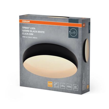 Osram - Dimmbare LED-Deckenleuchte ORBIS LIVIA LED/36W/230V Ø 52 cm schwarz/weiß