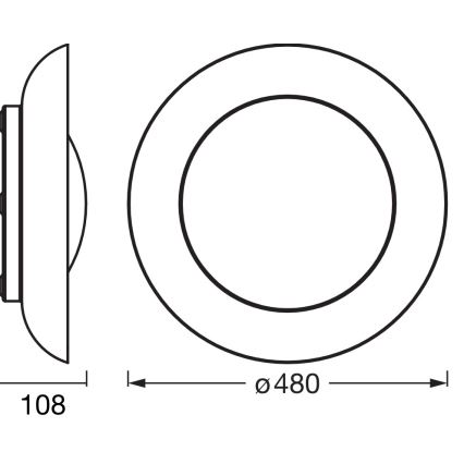 Osram - dimmbare LED-Deckenleuchte ORBIS PLATE LED/45W/230V Ø 48 cm grün/schwarz