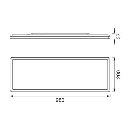 Osram - Dimmbare LED-Deckenleuchte für Badezimmer PLANON EASYFIX LED/30W/230V 2600-6000K 20x98 cm IP54 schwarz + Fernbedienung