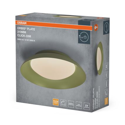 Osram - dimmbare LED-Deckenleuchte PLATE LED/19W/230V Ø 31 cm grün