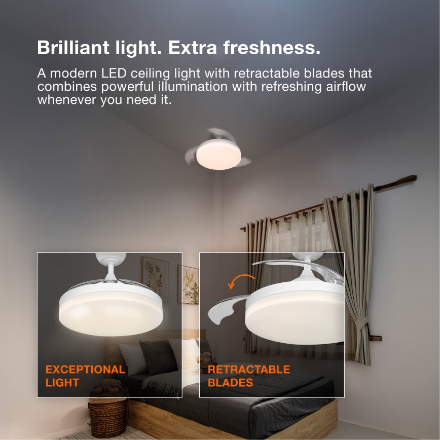 Osram - Dimmbare LED-Deckenleuchte mit Ventilator LEVECHE LED/36W/230V 3000/4000/6500K + Fernbedienung