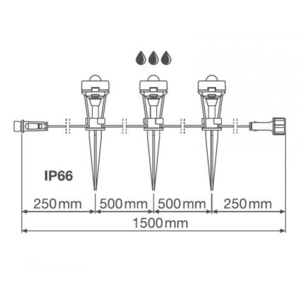 Osram - Dimmbare LED RGB Außendekoration LIGHTIFY 3xLED/1,5W/230V IP66