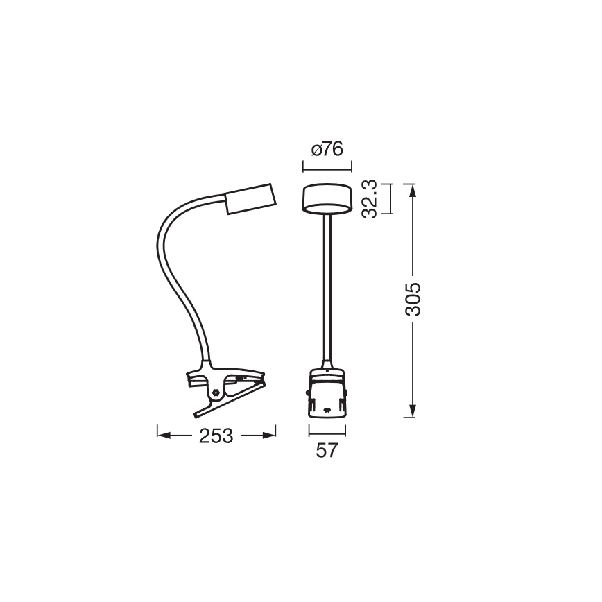 Osram - dimmbare LED-Schreibtischlampe mit Klemme OFFICE LINE LED/4,8W/230V 3000/4000/6500K schwarz