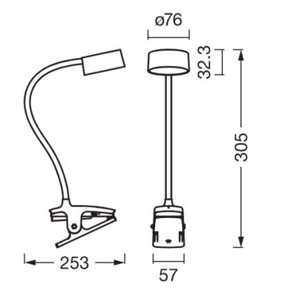 Osram - LED-dimmbare Tischlampe mit Klemme OFFICE LINE LED/4,8W/230V 3000/4000/6500K weiß