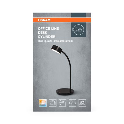 Osram - LED-dimmbare Schreibtischlampe OFFICE LINE LED/4,8W/230V 3000/4000/6500K schwarz