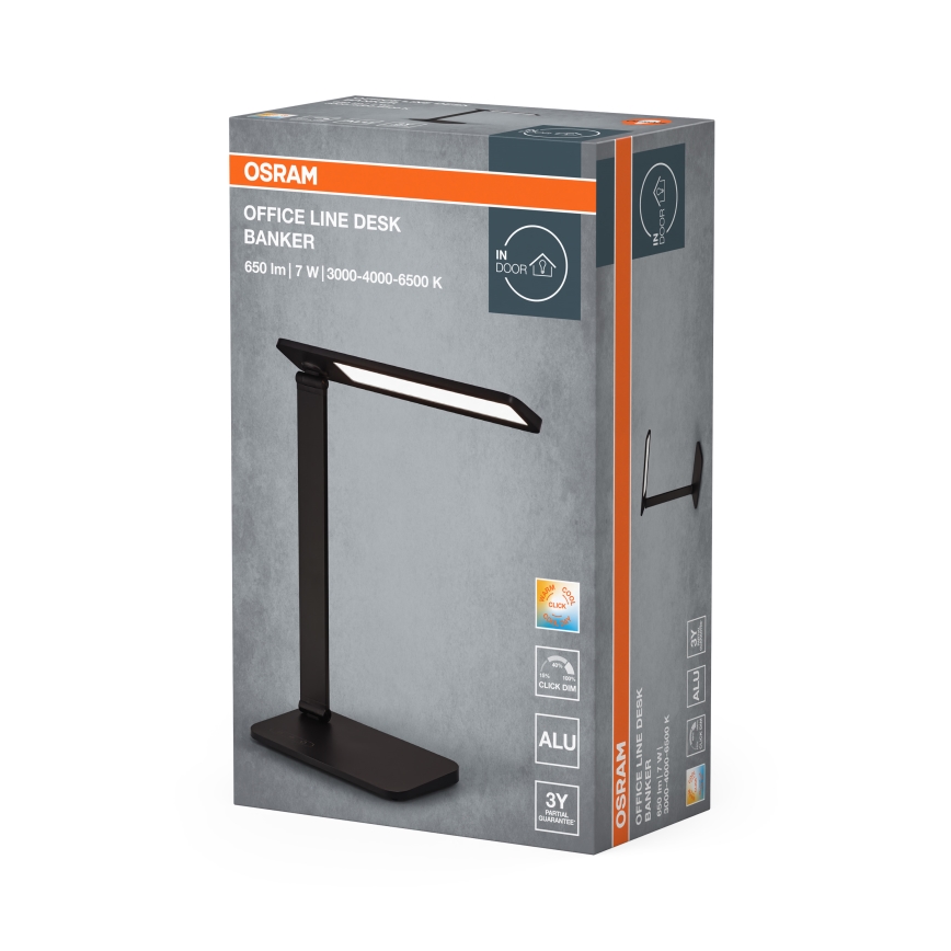 Osram - LED-dimmbare Schreibtischlampe OFFICE LINE LED/7W/230V 3000/4000/6500K schwarz