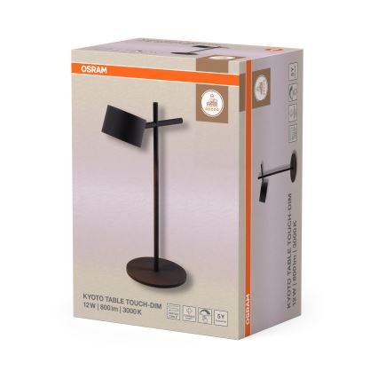 Osram - LED-dimmbare Touch-Tischlampe DECOR KYOTO LED/12W/230V CRI 90 schwarz