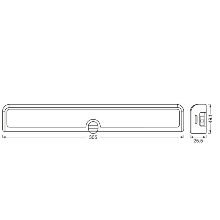 Osram - LED-dimmbare Unterbauleuchte mit Bewegungs- und Dämmerungssensor LINEAR LED/3,8W/5V/3xAA 3000K 30 cm weiß