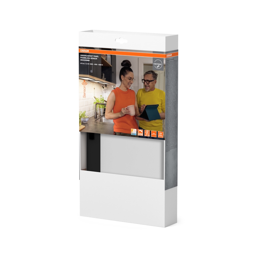 Osram - LED dimmbare Unterbauleuchte mit Bewegungsmelder UNDERCABINET LED/7,5W/230V 3000/4000/6500K 20x30 cm schwarz