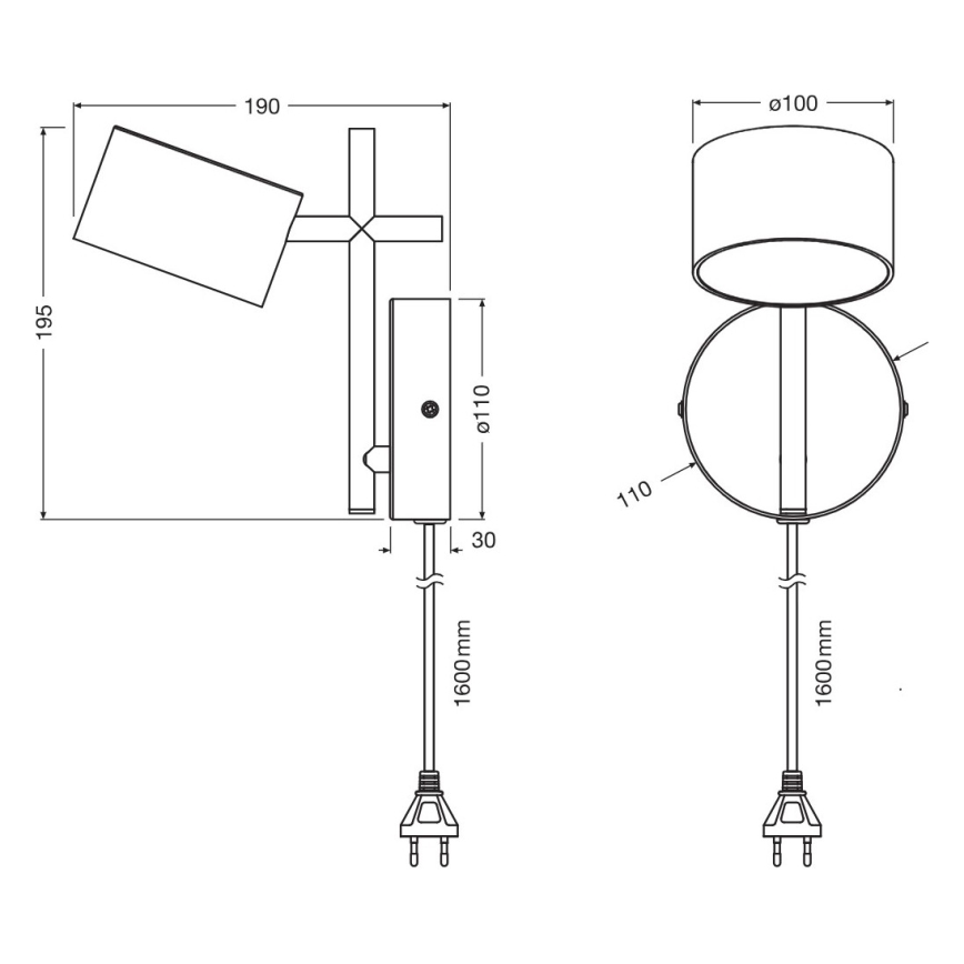 Osram - dimmbare LED-Wandleuchte mit Touch-Bedienung DECOR KYOTO LED/12W/230V CRI 90 schwarz