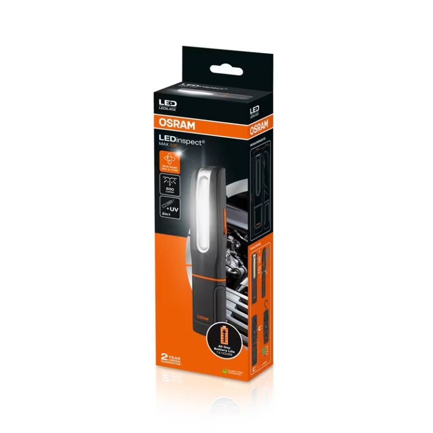 Osram - Dimmbare, wiederaufladbare LED-Inspektionslampe LEDINSPECT MAX500 LED/16W/3,7V IP65