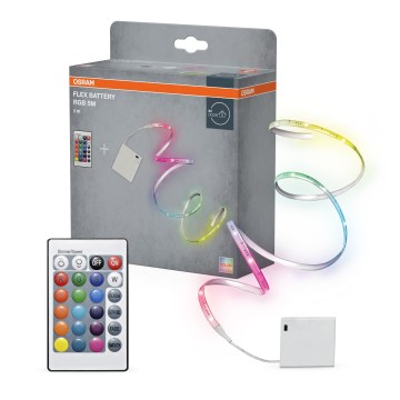 Osram - dimmbarer LED RGB Streifen FLEX BATTERY 5m LED/5W/4xAA + Fernbedienung