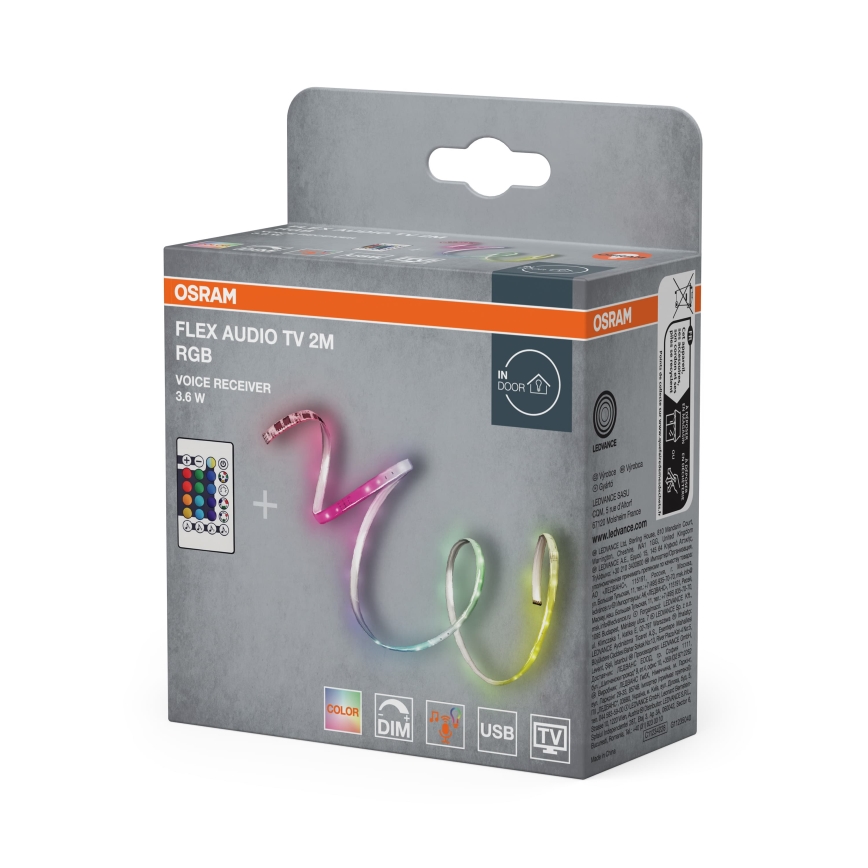 Osram - LED RGB dimmbarer Streifen für Fernseher FLEX AUDIO 2m LED/3,6W/5V + Fernbedienung