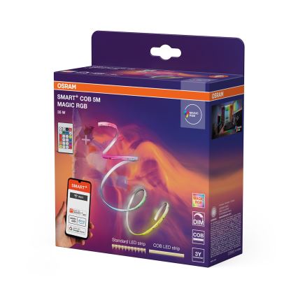 Osram - SMART+ MAGIC LED-RGB-Streifen, dimmbar, 5m, LED/35W/230V, Wi‑Fi + Fernbedienung