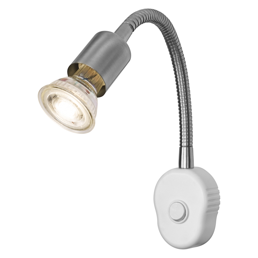 Osram - Flexible Wandleuchte PLUG TUBE FLEX 1xGU10/5W/230V matt chrom/weiß