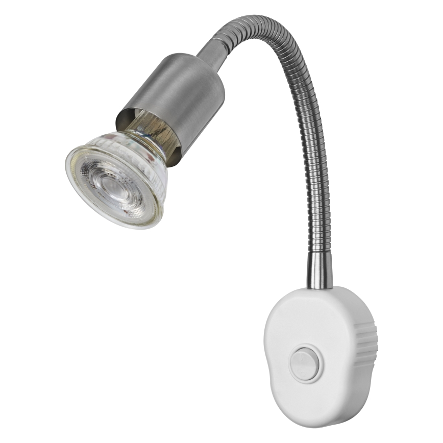 Osram - Flexible Wandleuchte PLUG TUBE FLEX 1xGU10/5W/230V matt chrom/weiß