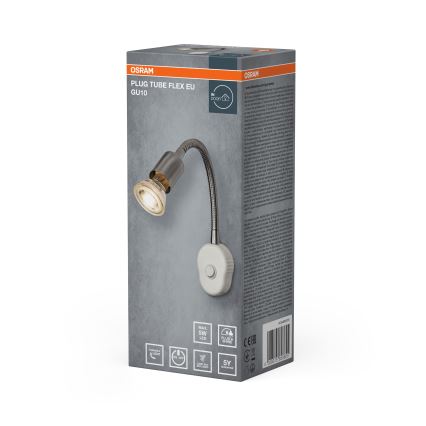 Osram - Flexible Wandleuchte PLUG TUBE FLEX 1xGU10/5W/230V matt chrom/weiß