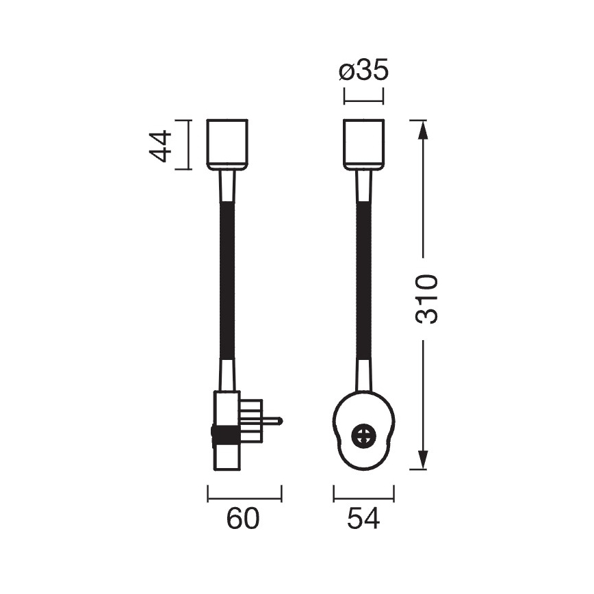Osram - Flexible Wandleuchte PLUG TUBE FLEX 1xGU10/5W/230V matt chrom/weiß