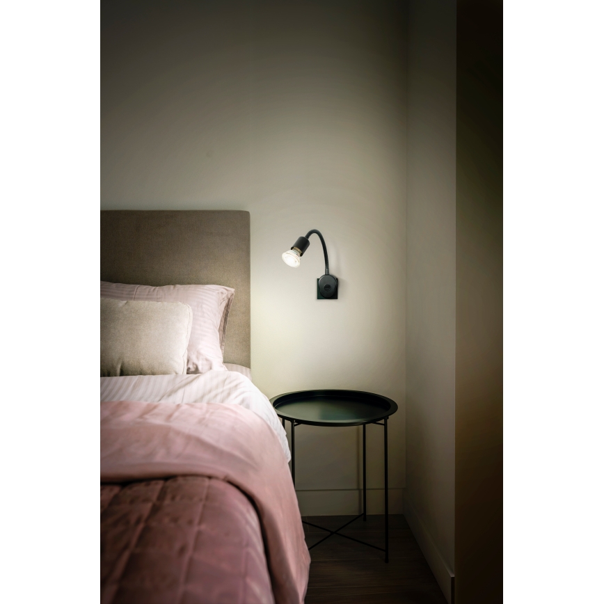 Osram - Flexible Wandleuchte PLUG TUBE FLEX 1xGU10/5W/230V schwarz