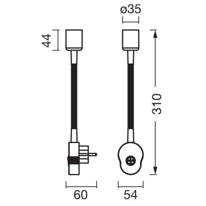 Osram - Flexible Wandleuchte PLUG TUBE FLEX 1xGU10/5W/230V weiß