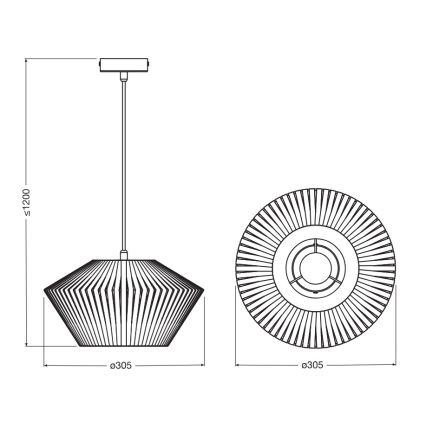 Osram - Hängeleuchte mit Drahtseilaufhängung DECOR STRIPES 1xE27/10W/230V Ø 30,5 cm beige