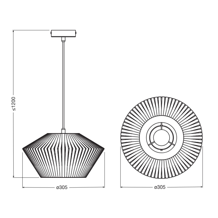 Osram - Hängeleuchte mit Drahtseilaufhängung DECOR STRIPES 1xE27/10W/230V Ø 30,5 cm beige