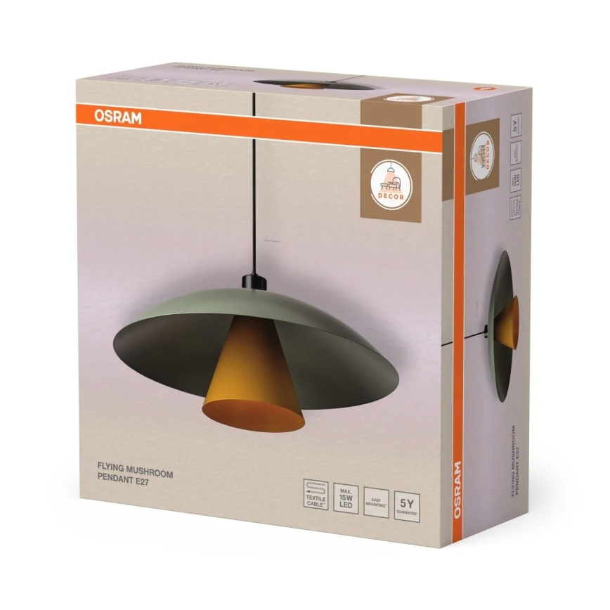 Osram - Hängeleuchte mit Kabel DECOR FLYING MUSHROOM 1xE27/25W/230V Ø 50 cm grün