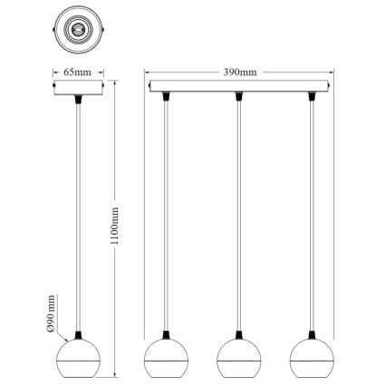Osram - Hängeleuchte mit Kabel SPOT SPHERAL 3xGU10/6W/230V Weiß