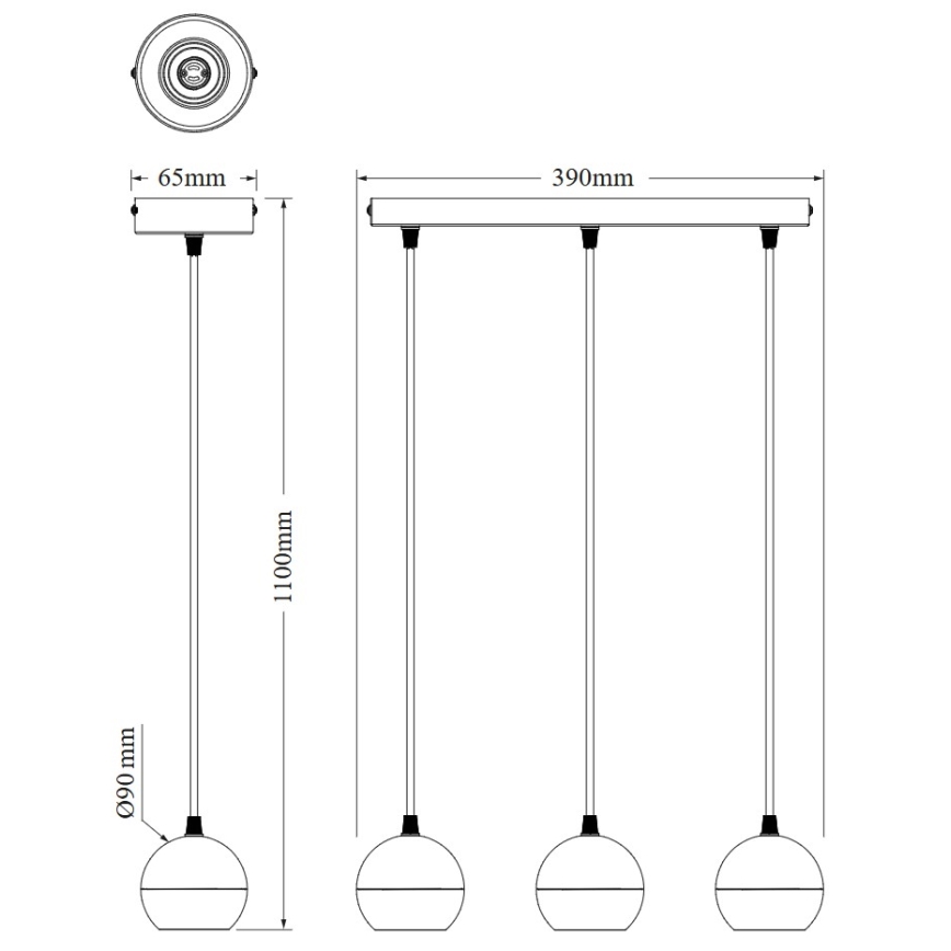 Osram - Hängeleuchte mit Kabel SPOT SPHERAL 3xGU10/6W/230V Weiß