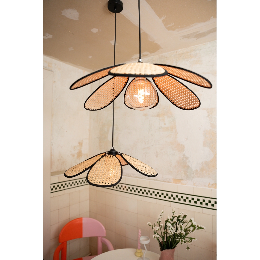 Osram - Kabel-Pendelleuchte DECOR RATTAN 1xE27/15W/230V Ø 58 cm beige/schwarz