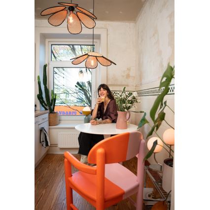 Osram - Kabel-Pendelleuchte DECOR RATTAN 1xE27/15W/230V Ø 58 cm beige/schwarz