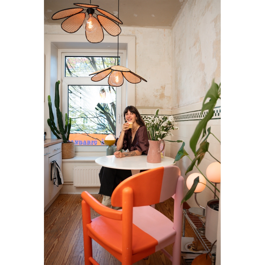 Osram - Kabel-Pendelleuchte DECOR RATTAN 1xE27/15W/230V Ø 58 cm beige/schwarz