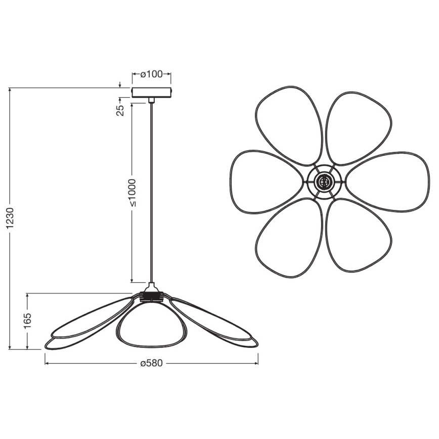 Osram - Kabel-Pendelleuchte DECOR RATTAN 1xE27/15W/230V Ø 58 cm beige/schwarz