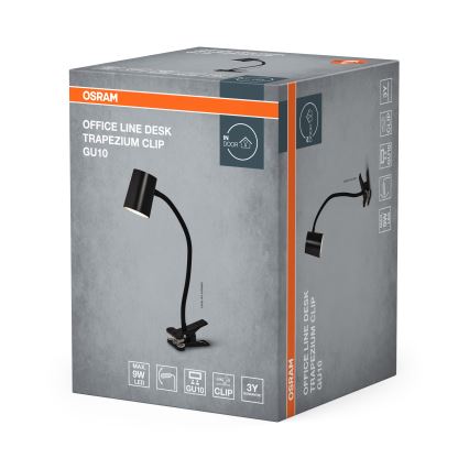 Osram - Klemmleuchte DESK LINE 1xGU10/9W/230V schwarz