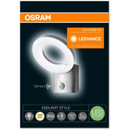 Osram - LED Außen-Wandleuchte mit Sensor ENDURA LED//12W/230V IP44