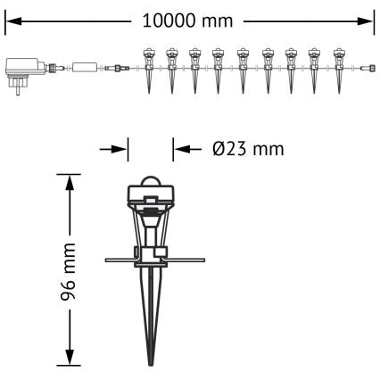 Osram - LED Außendekoration LIGHTIFY 10 m 9xLED/6W/230V IP66
