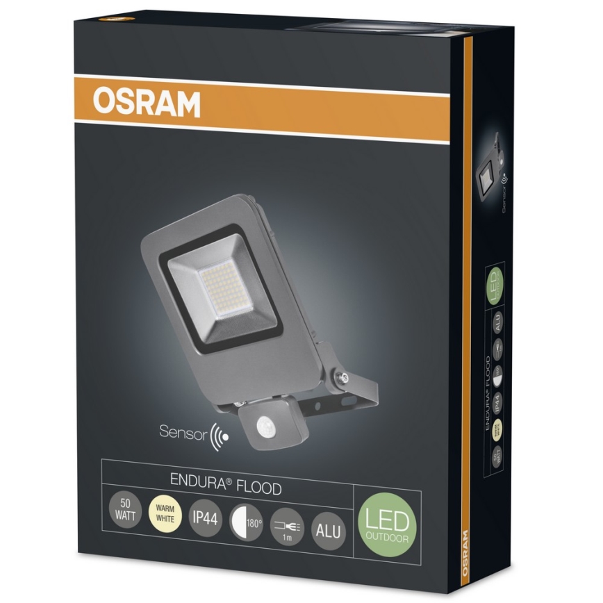 Osram - LED-Außenflutlicht mit Sensor ENDURA LED/50W/240V IP44