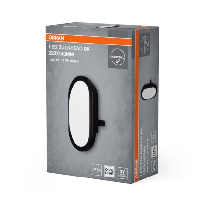 Osram - LED-Außenwandleuchte BULKHEAD LED/11W/230V IP54 schwarz