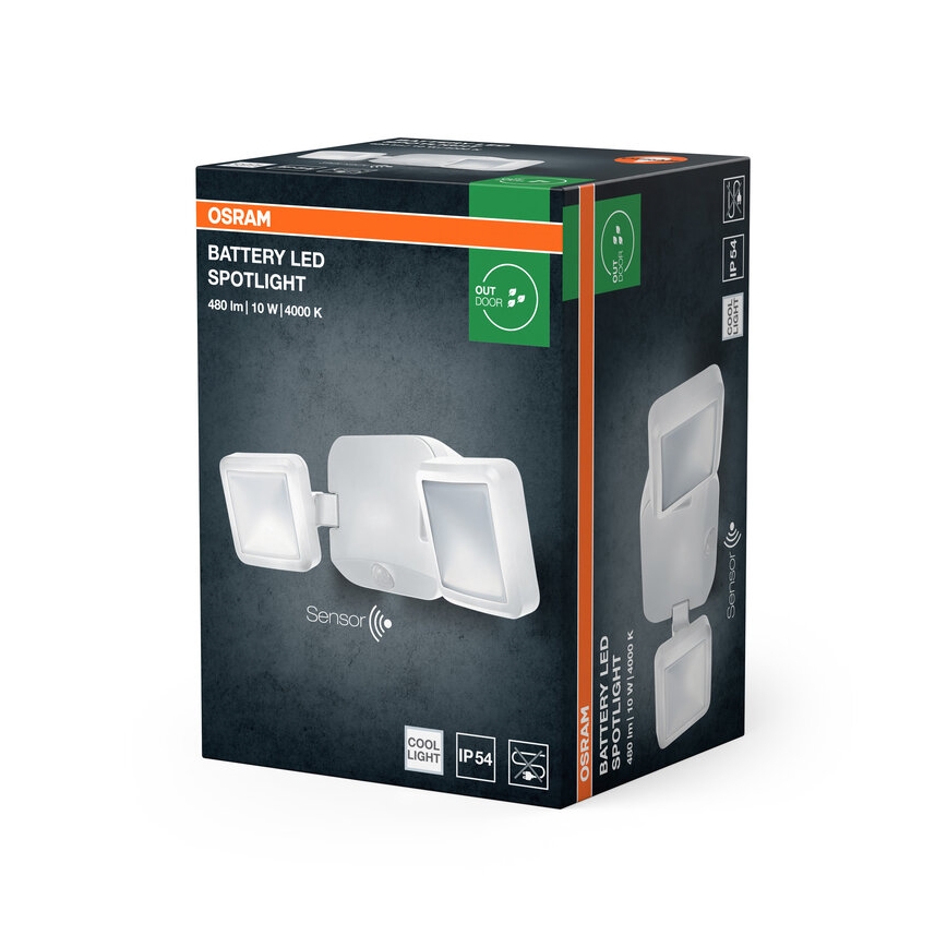 Osram - LED-Außenwandstrahler mit Sensor BATTERY 2xLED/5W/4xD IP54