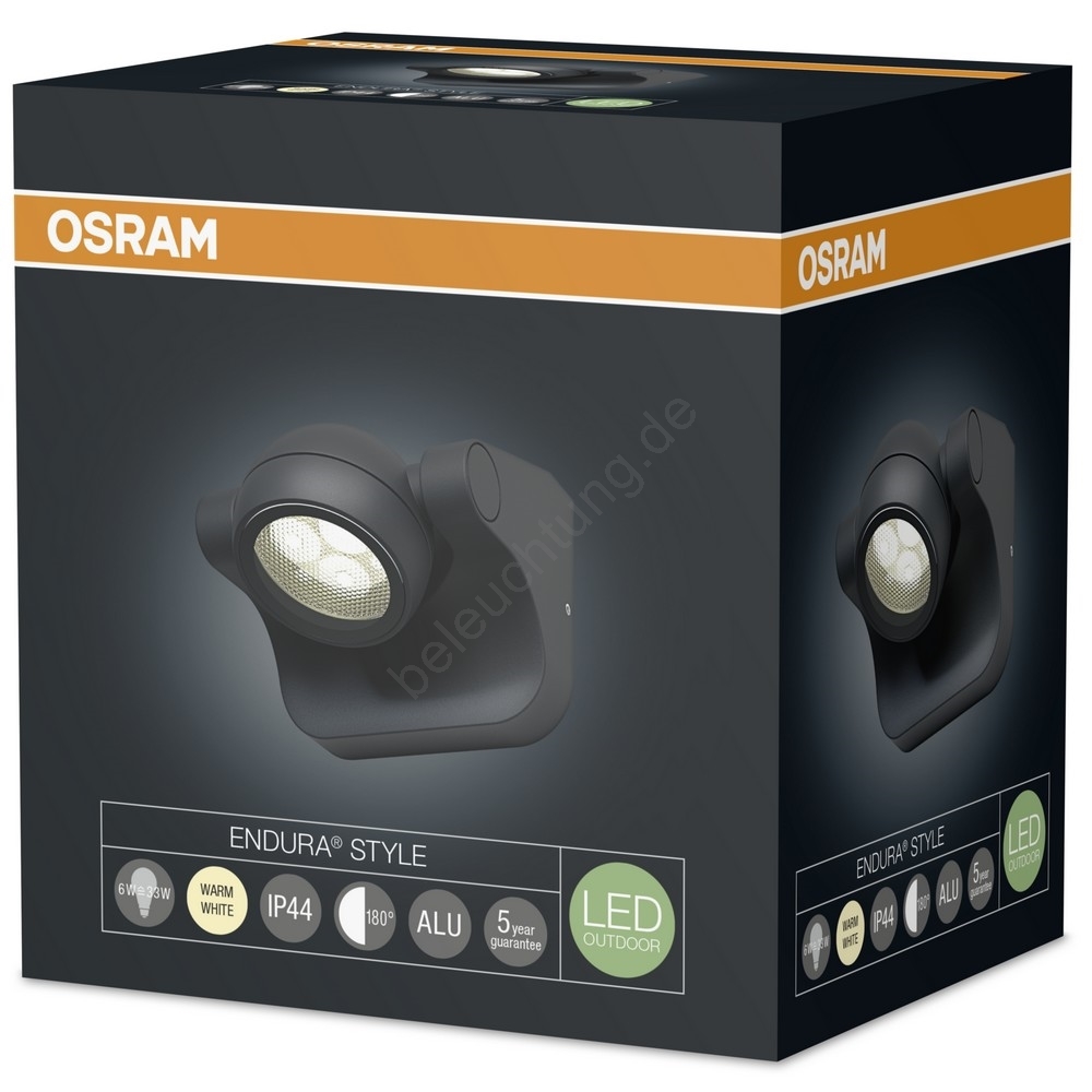 Osram - LED Auβen-Wandbeleuchtung ENDURA LED/6W/230V IP44 schwarz