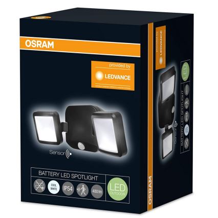 Osram - LED Auβen-Wandbeleuchtung mit Sensor BATTERY 2xLED/10W/6V IP54