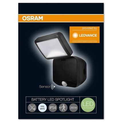 Osram - LED Auβen-Wandbeleuchtung mit Sensor BATTERY LED/4W/6V IP54