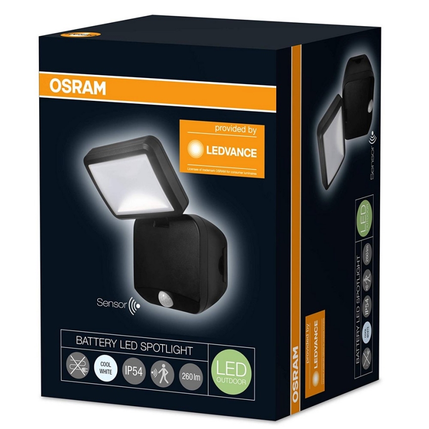 Osram - LED Auβen-Wandbeleuchtung mit Sensor BATTERY LED/4W/6V IP54