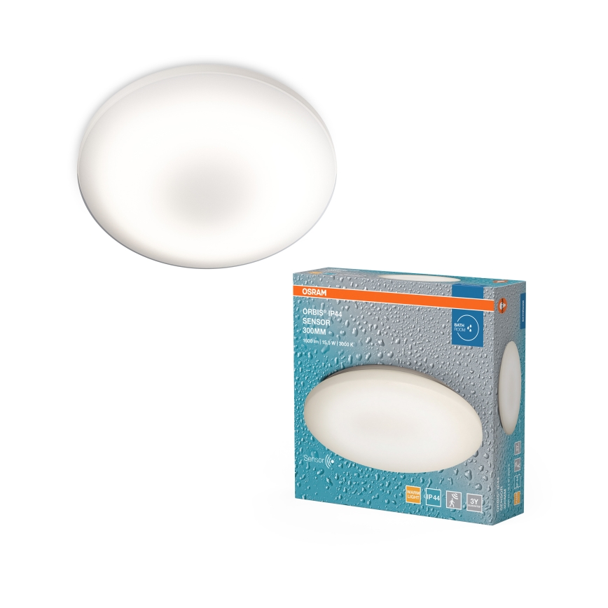 Osram - LED Badezimmer-Deckenleuchte mit Bewegungs- und Dämmerungssensor ORBIS LED/15,5W/230V Ø 30 cm IP44 weiß