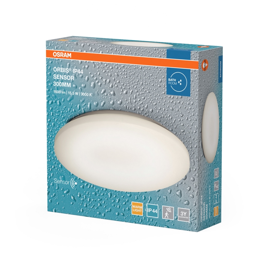 Osram - LED Badezimmer-Deckenleuchte mit Bewegungs- und Dämmerungssensor ORBIS LED/15,5W/230V Ø 30 cm IP44 weiß
