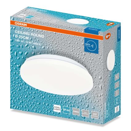 Osram - LED-Deckenleuchte für Badezimmer CEILING ROUND LED/12W/230V 4000K Ø 26 cm IP44 weiß