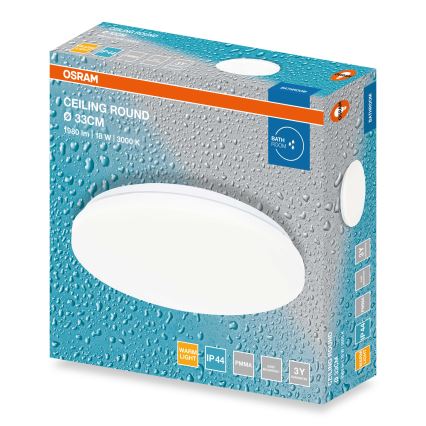 Osram – LED-Badezimmer-Deckenleuchte CEILING ROUND LED/18W/230V 3000K Ø 33 cm IP44 weiß