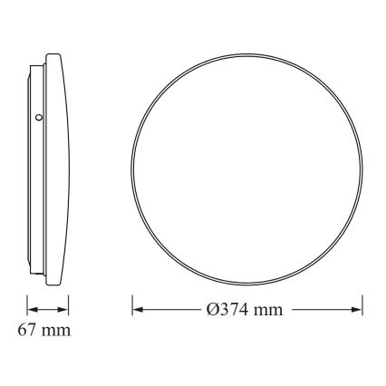 Osram - LED-Badezimmer-Deckenleuchte mit Dämmerungssensor CEILING ROUND LED/24W/230V 4000K Ø 37 cm IP44 weiß